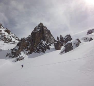Ski randonnée dans le Mercantour : couloir Nord de la tête des Tablasses